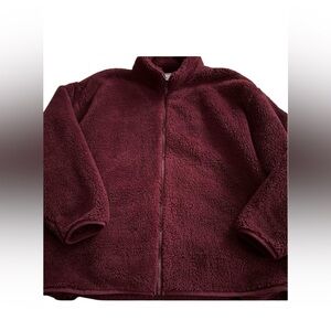 PINK burgundy Sherpa jacket